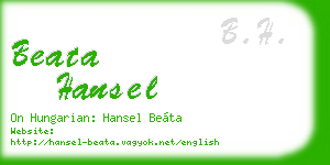 beata hansel business card